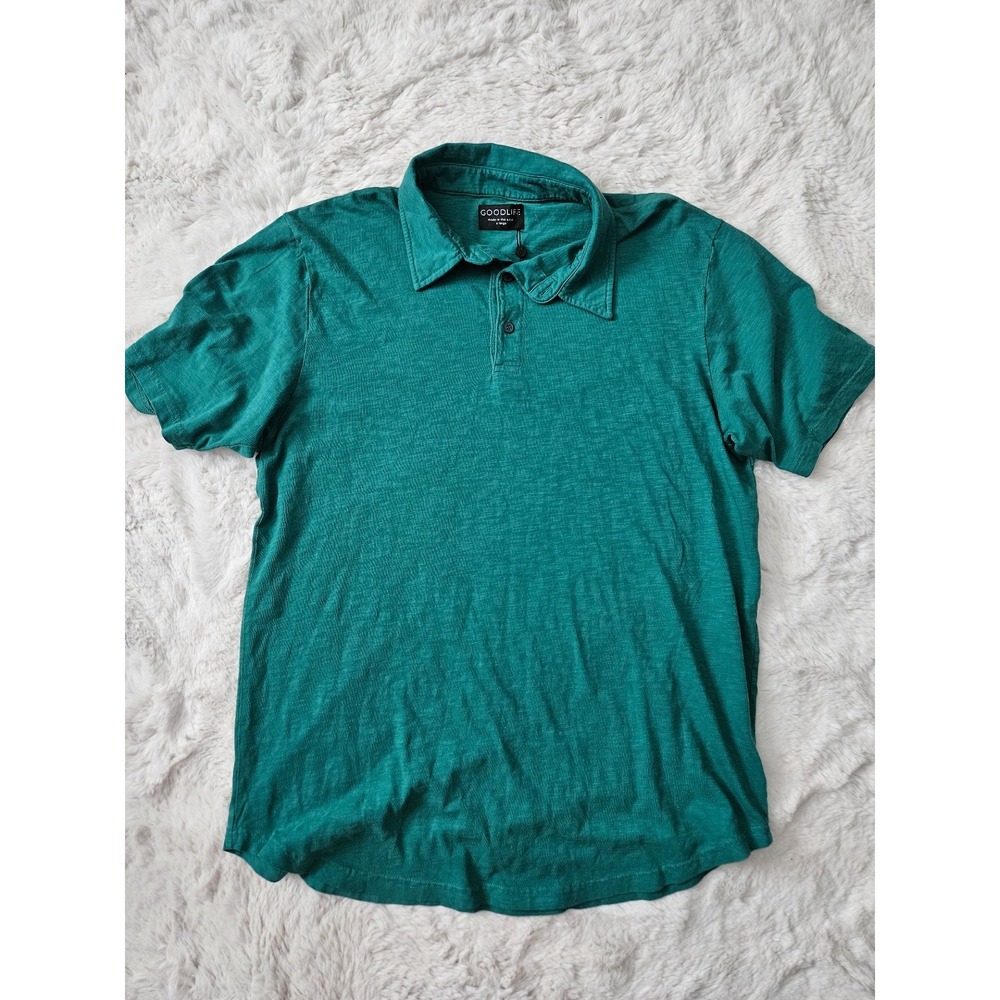 Goodlife Premium Slub Knit Polo Shirt Men's XL‎ Green Made In USA New With Tags